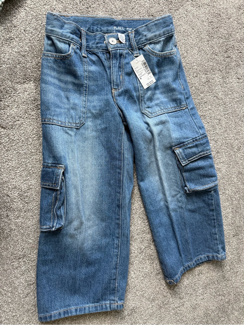The Children's Place girls' Blue Denim Cargo Jeans